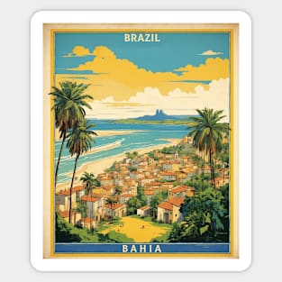 Salvador Bahia Brazil Vintage Tourism Travel Poster Sticker